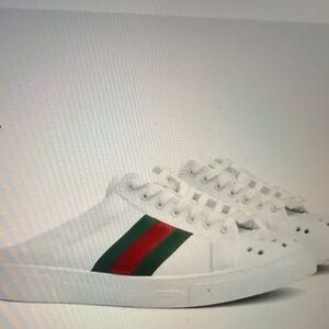 Gucci Rubber Ace Mule Sneaker White Multi Size 37 - New Without Tags